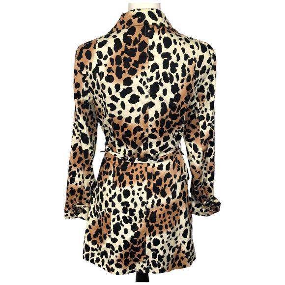 Andrade Collection Leopard Animal Print Trench Coat Rain Coach  Size S - Picture 5 of 11